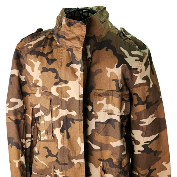 Love Tree Women's Camo Jacket Military Style Mid-Length 100% Cotton Sz Medium - Picture 1 of 15